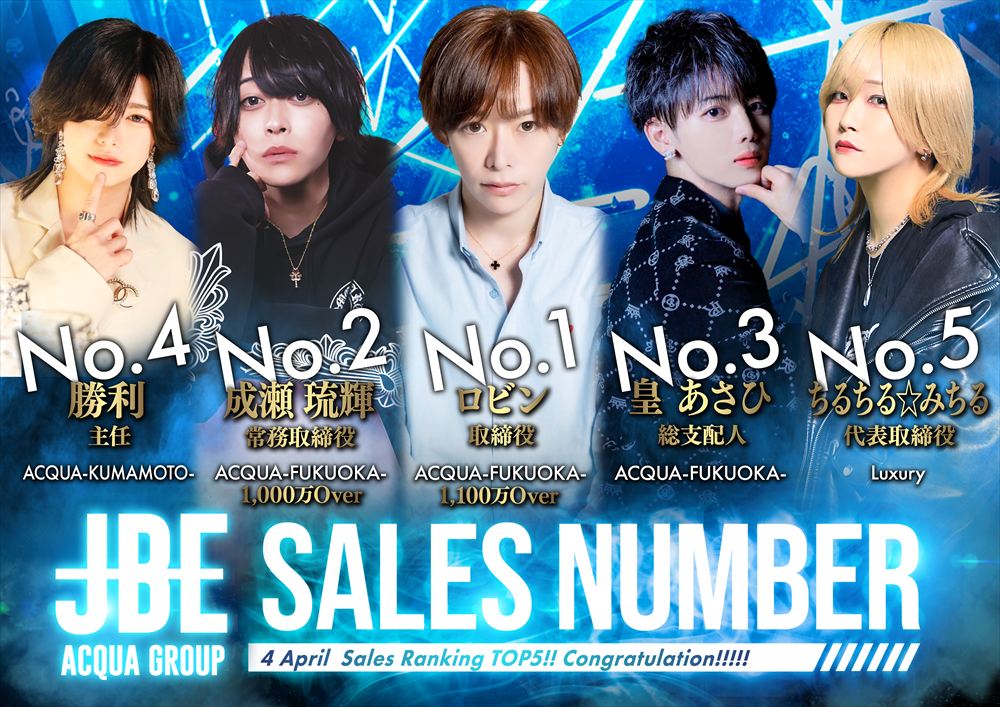 JBE 4月度売上ナンバー